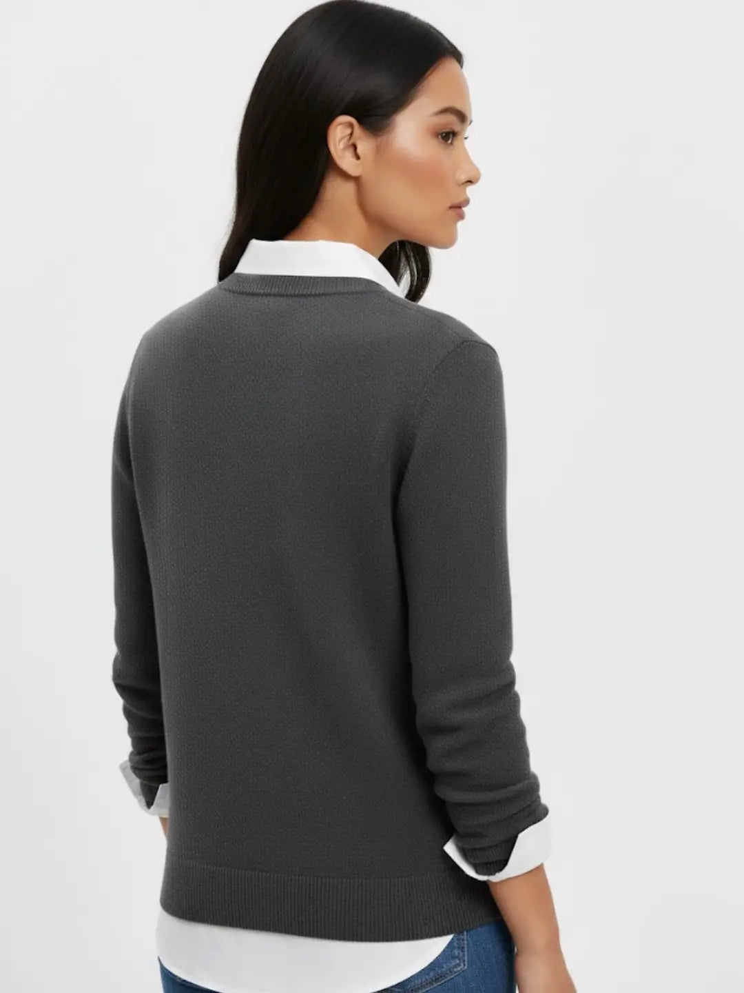 Oversized Knit Pullover - Slate Grey