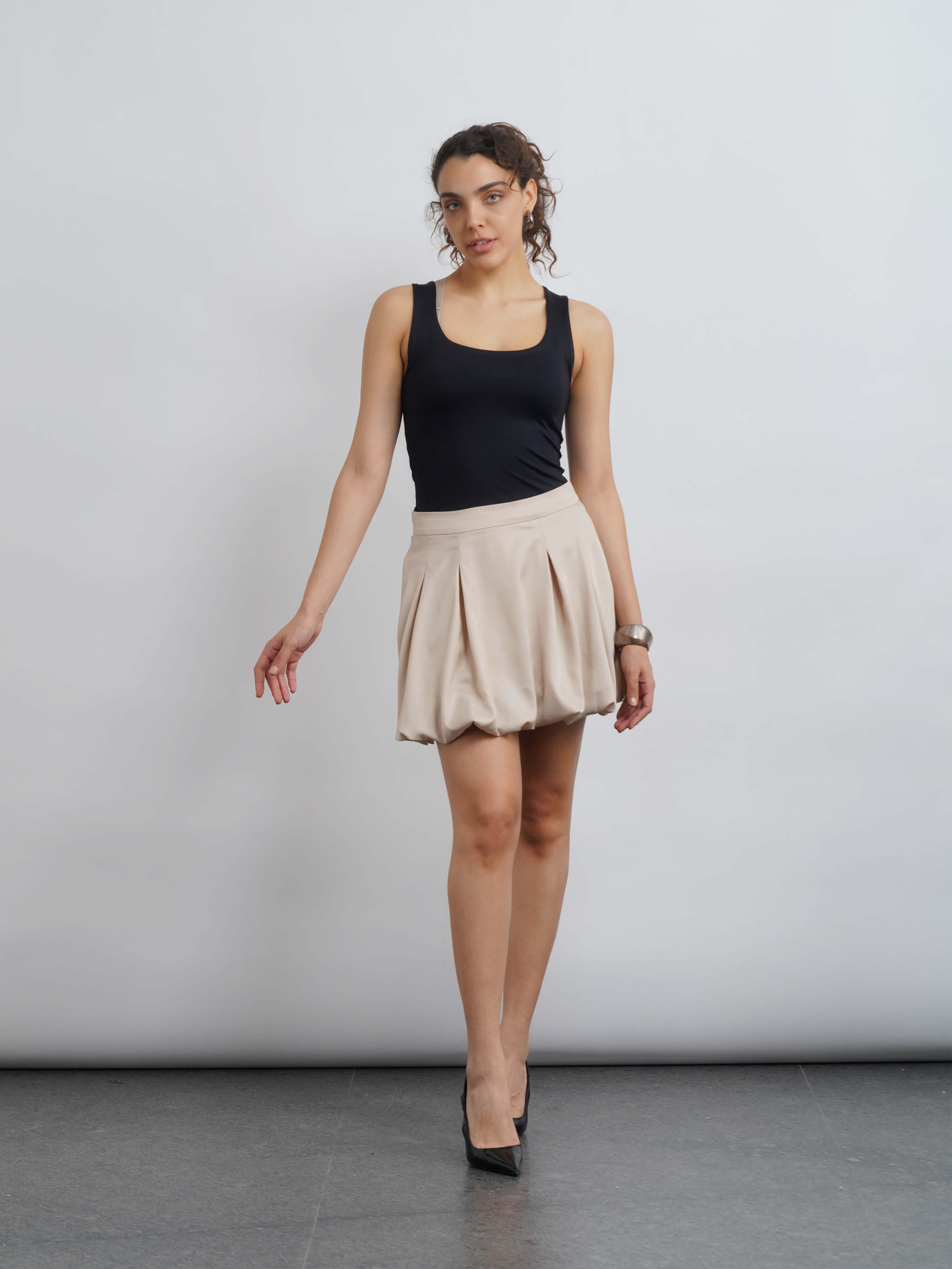 satin balloon skirt