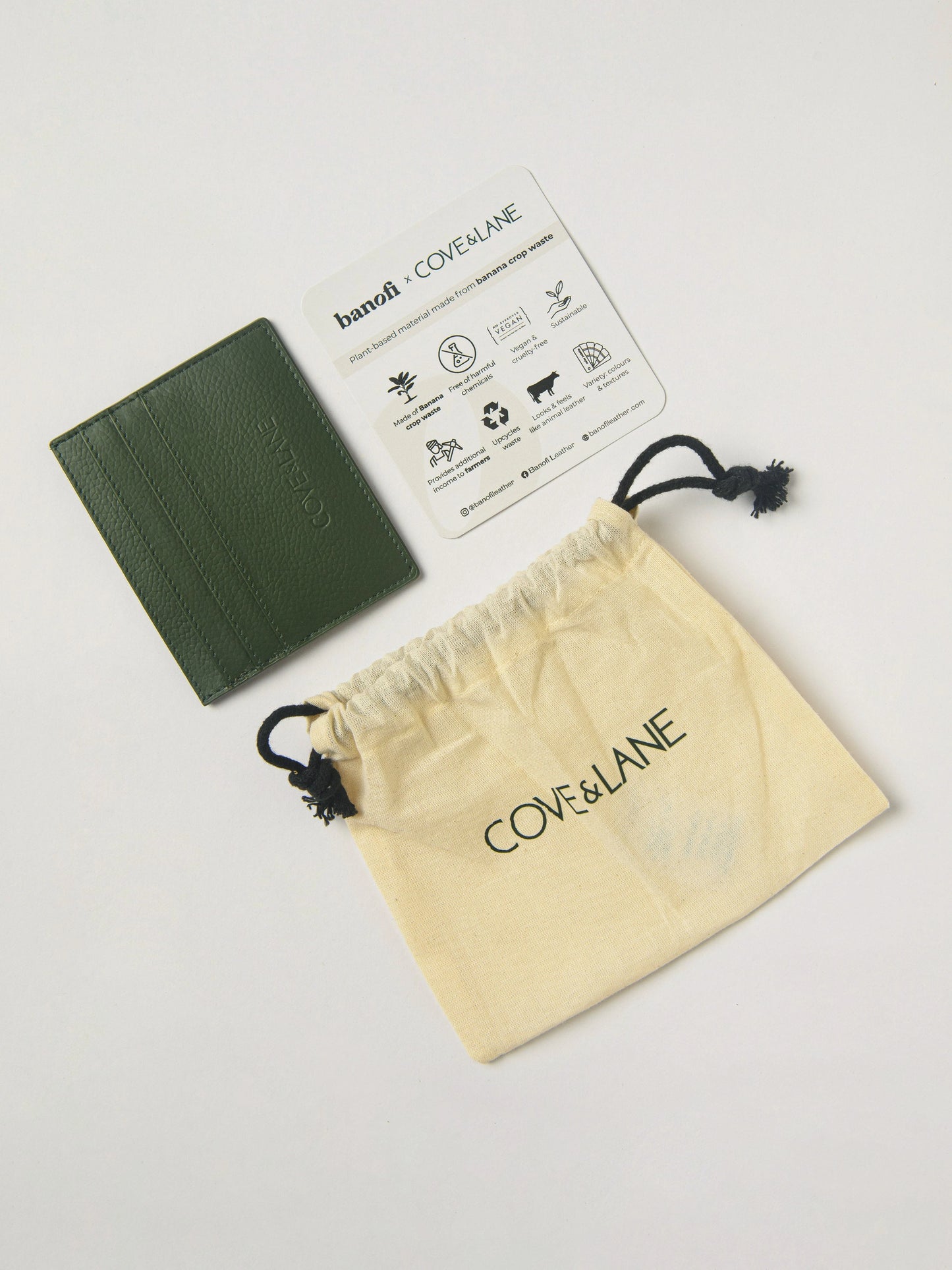 Just in Case Banofi Vegan Leather Card Case - Basil Green