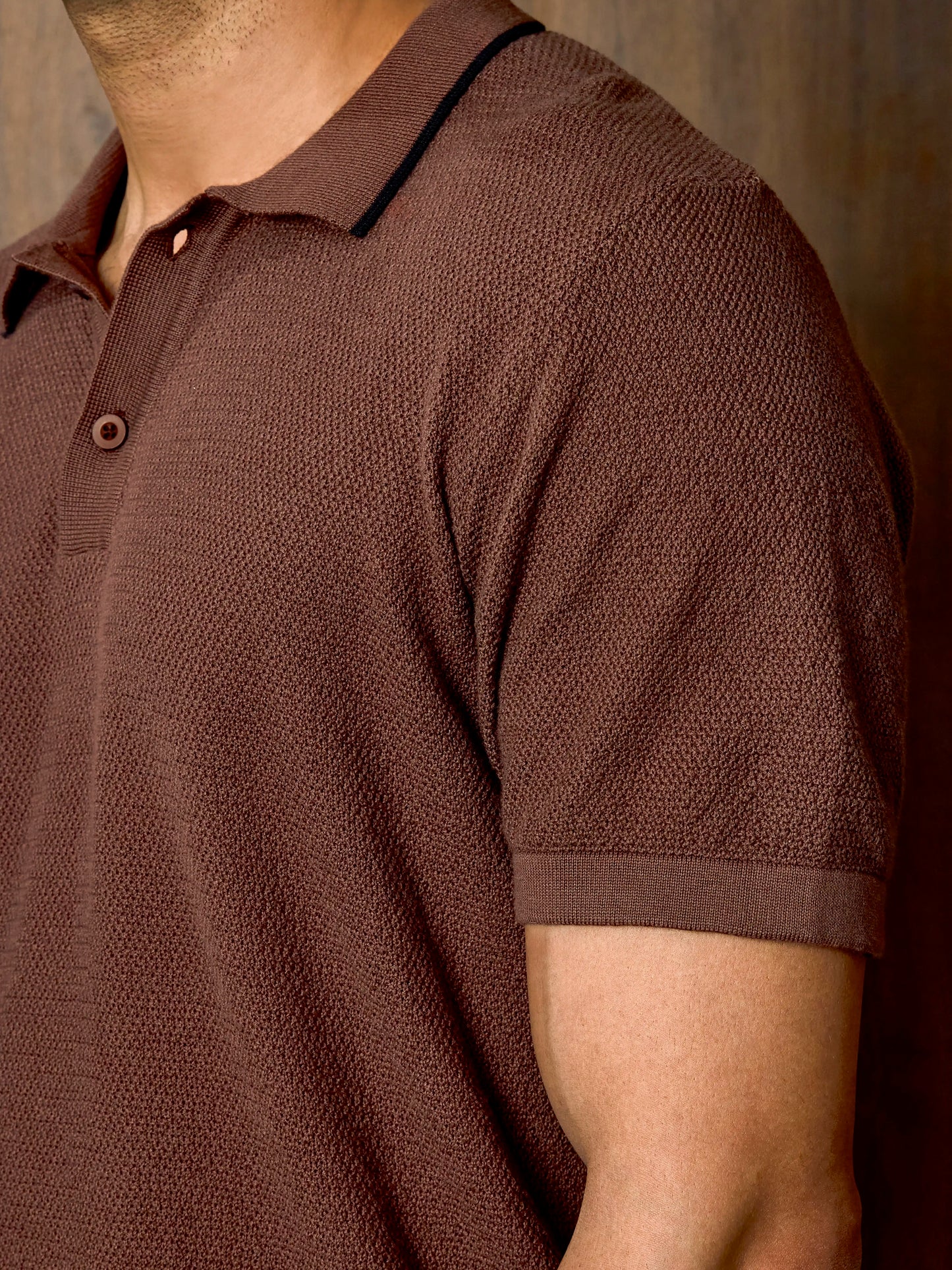 Courtside Cotton Polo Regular Fit -Deep Mocha