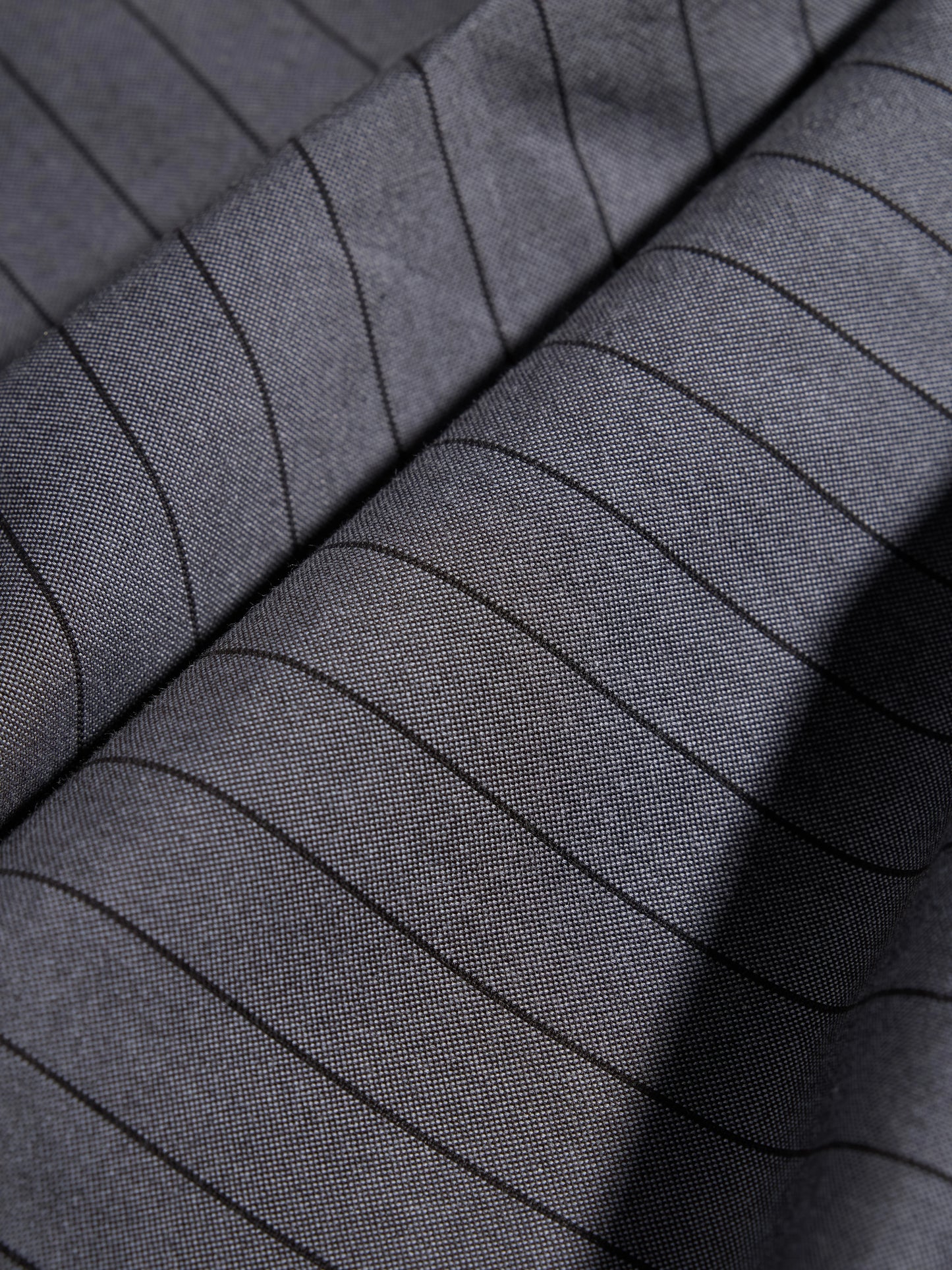 Grey Pinstripe Cotton Oxford Shirt - Slim Fit