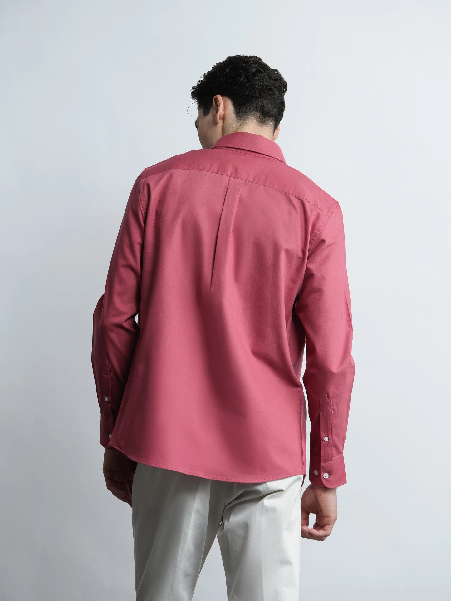 Buttoned Up Affair - Carrot Pink Cotton Slim Fit Shirt