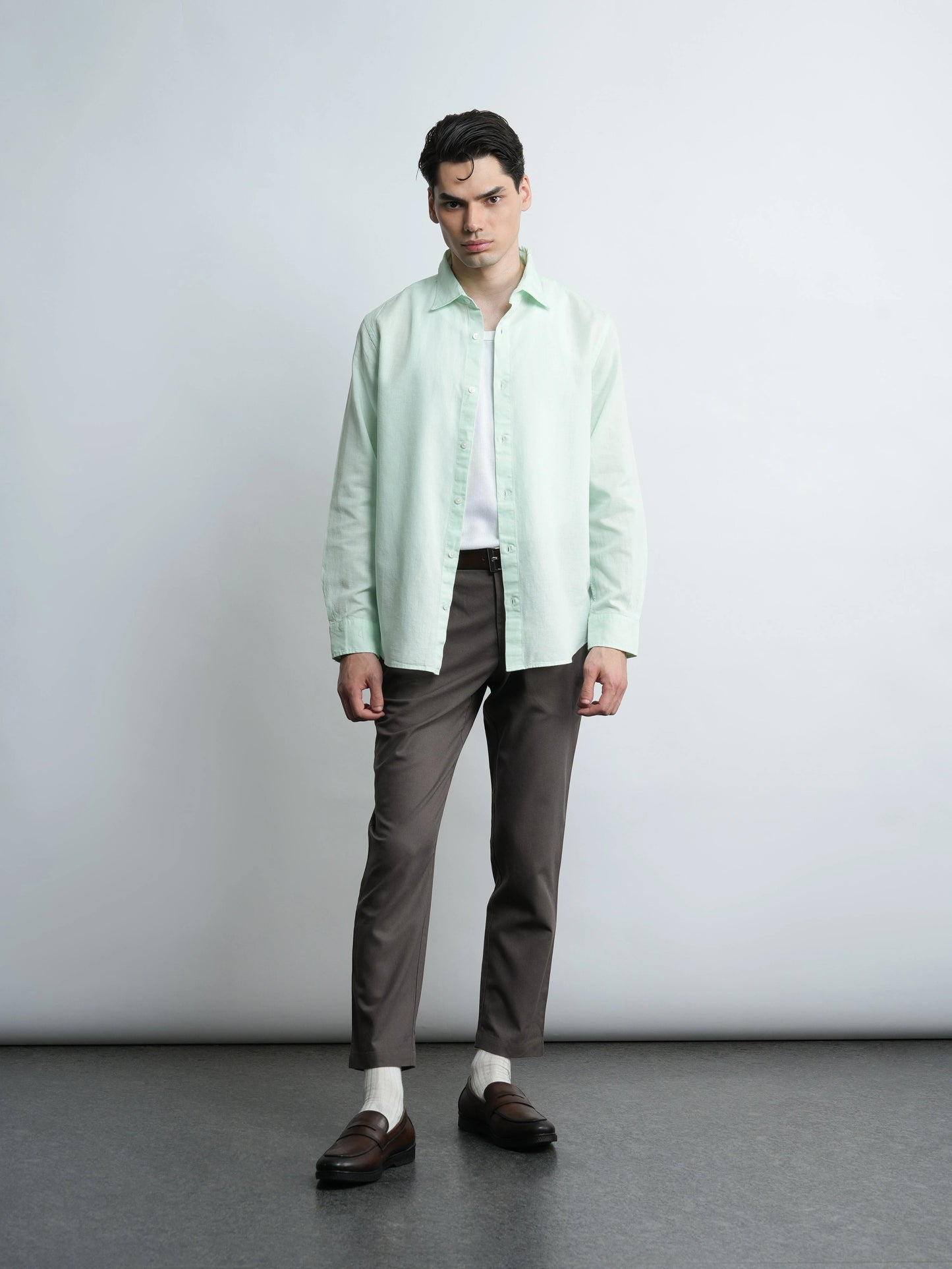 Cove Linen - Sea Mist Green Relaxed Fit Shirt