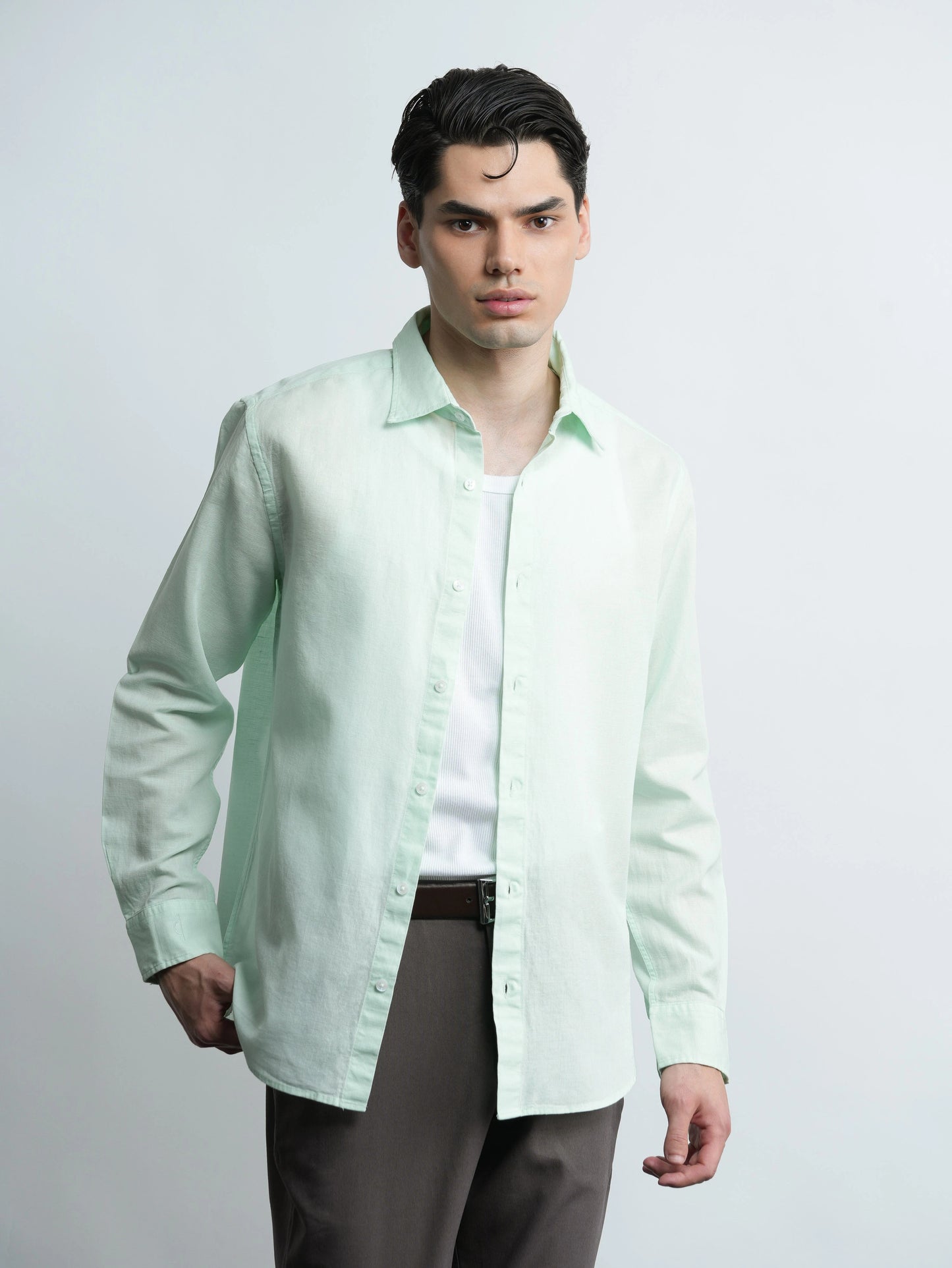 Cove Linen - Sea Mist Green Relaxed Fit Shirt