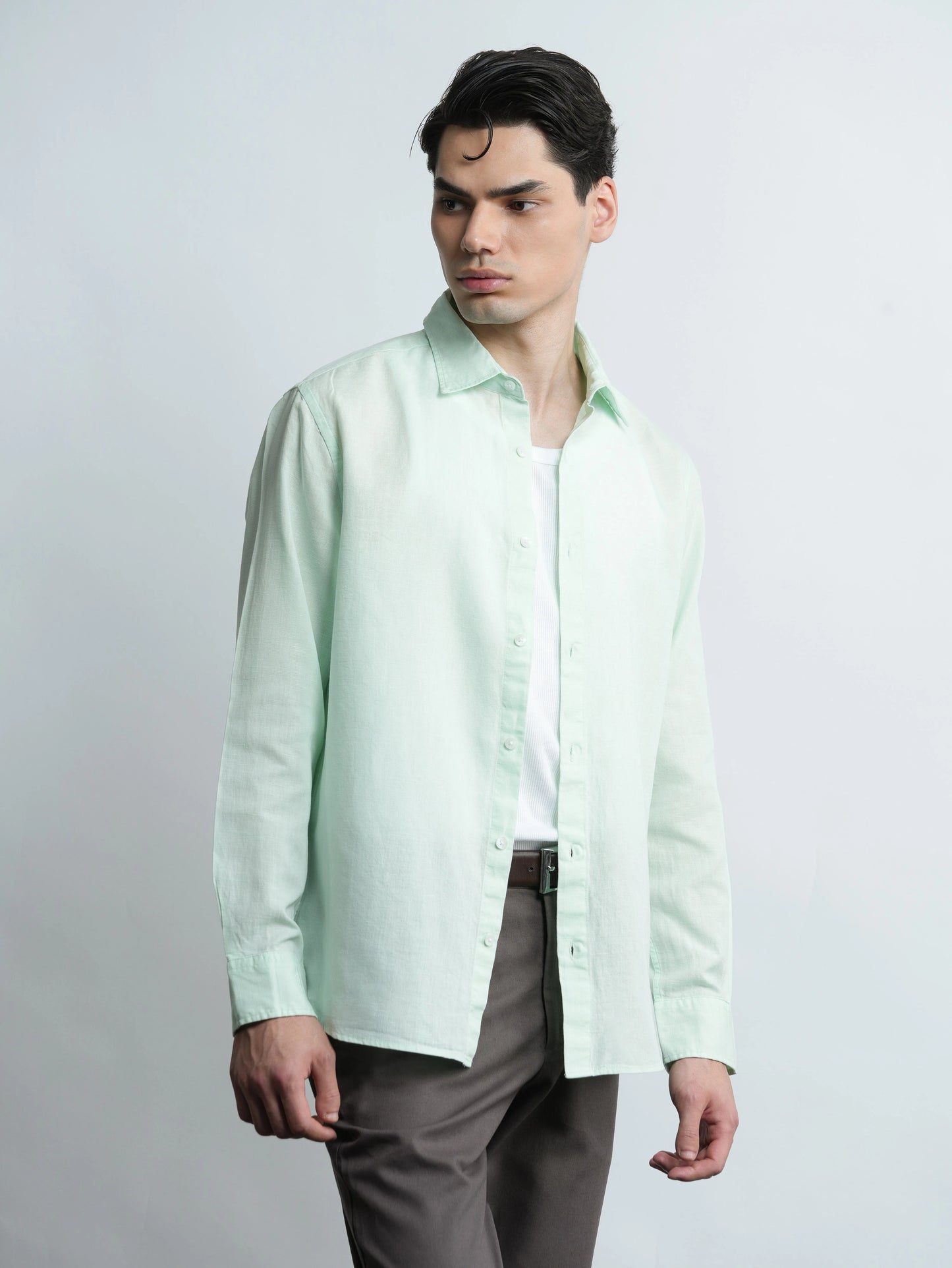 Cove Linen - Sea Mist Green Relaxed Fit Shirt