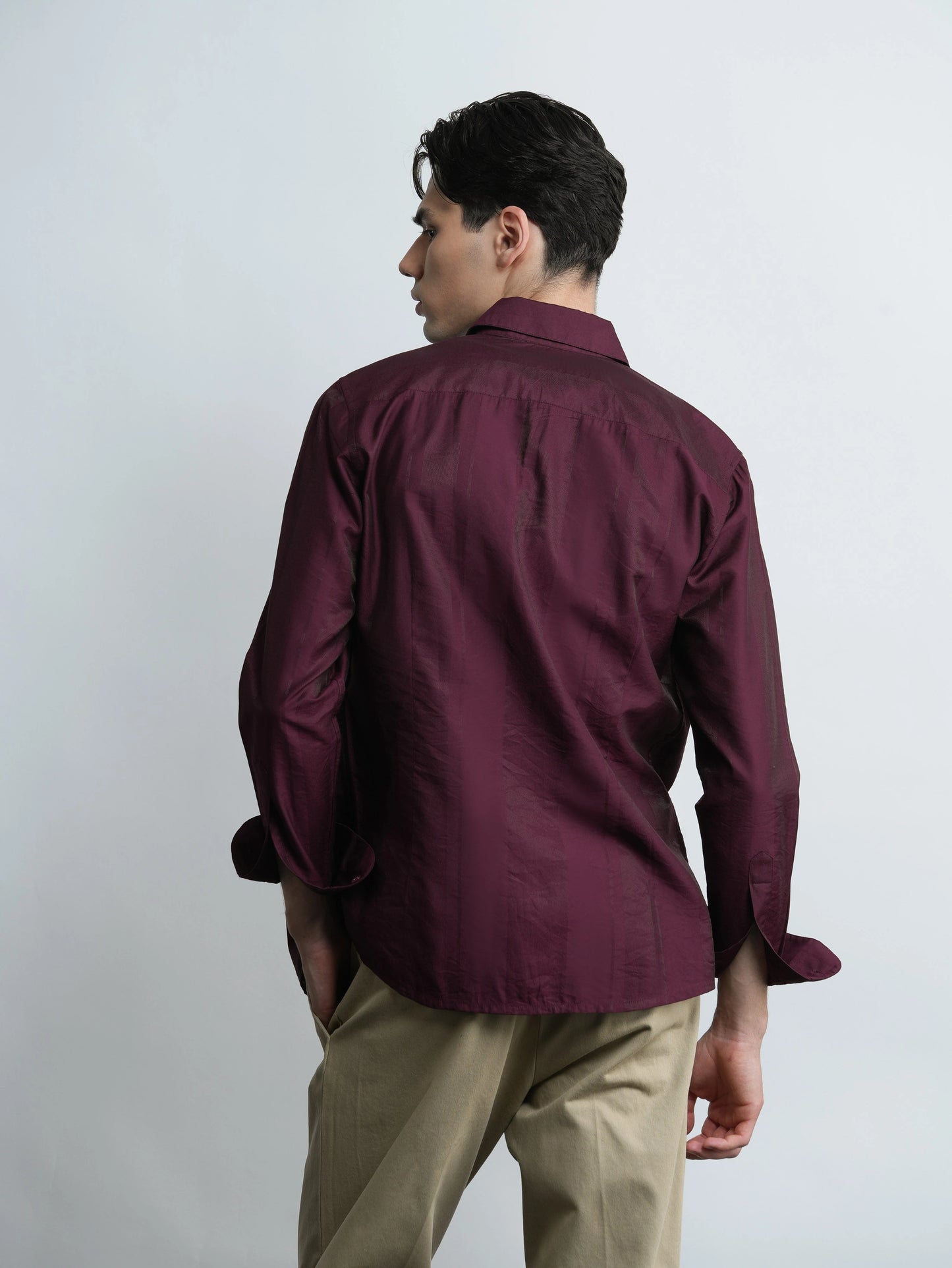 Midnight Lane - Burgundy Slim Fit Shirt