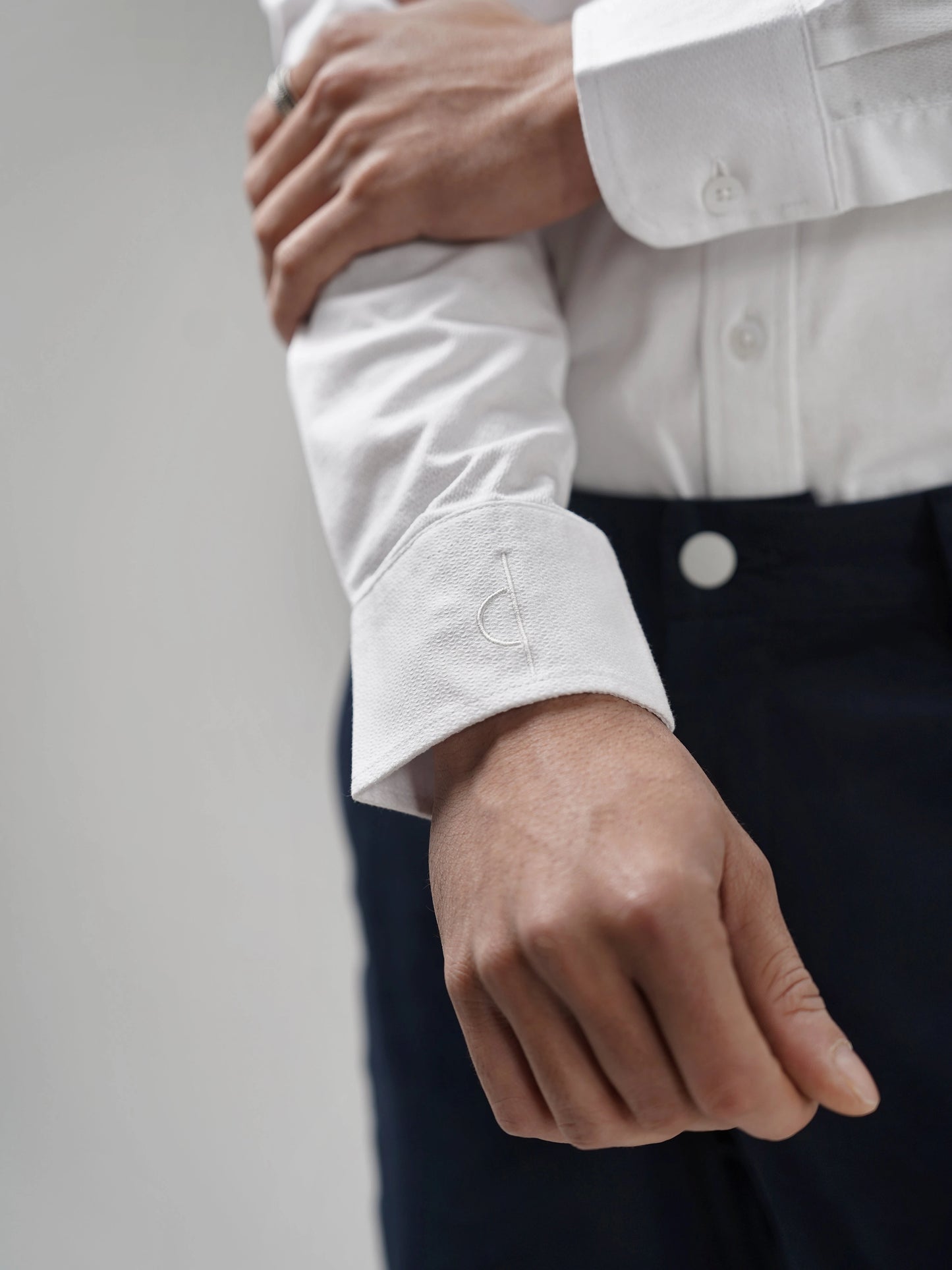 Montclair - Dobby Cotton White Slim Fit Shirt