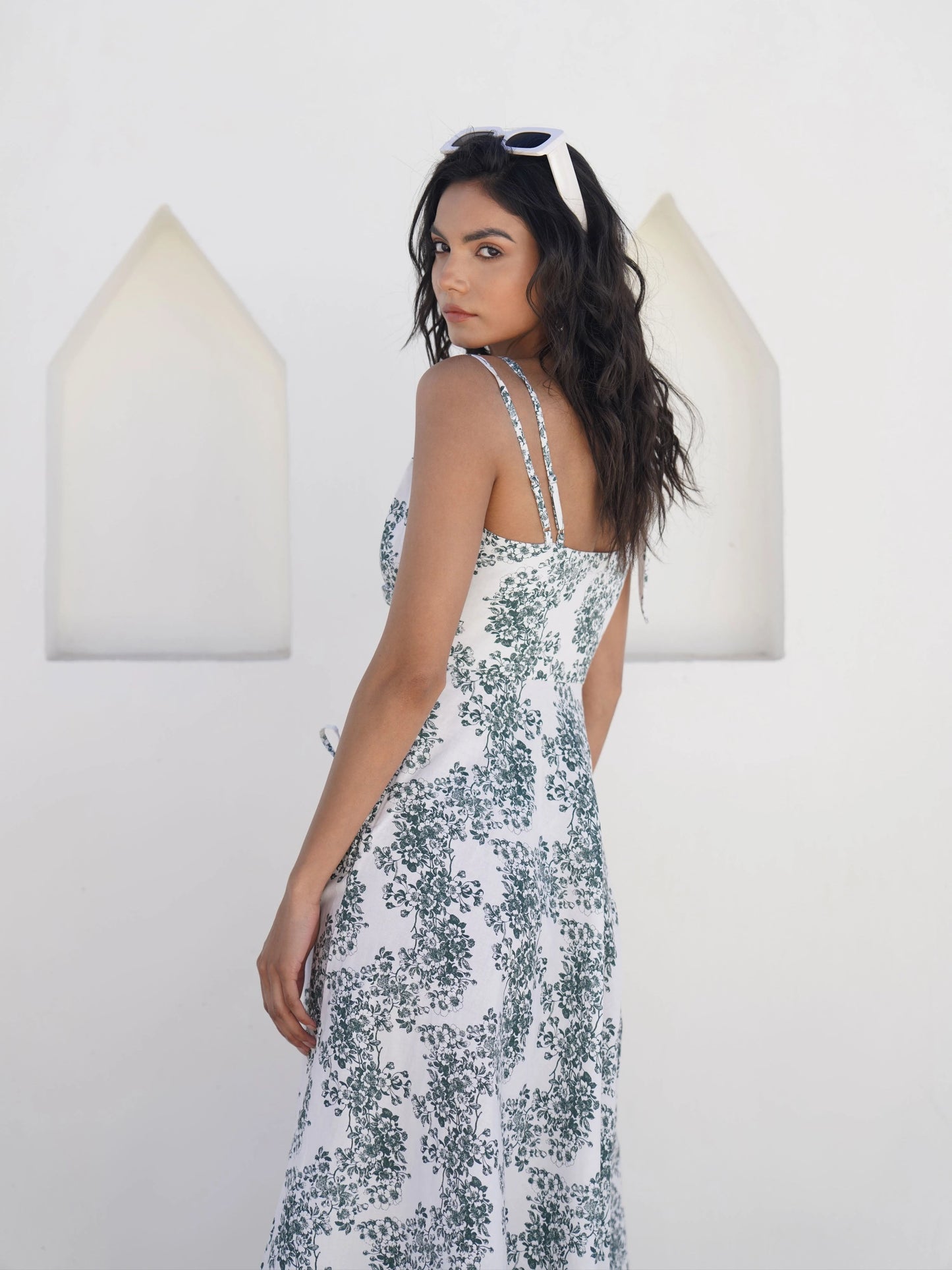 Linen Mykonos Midi Dress