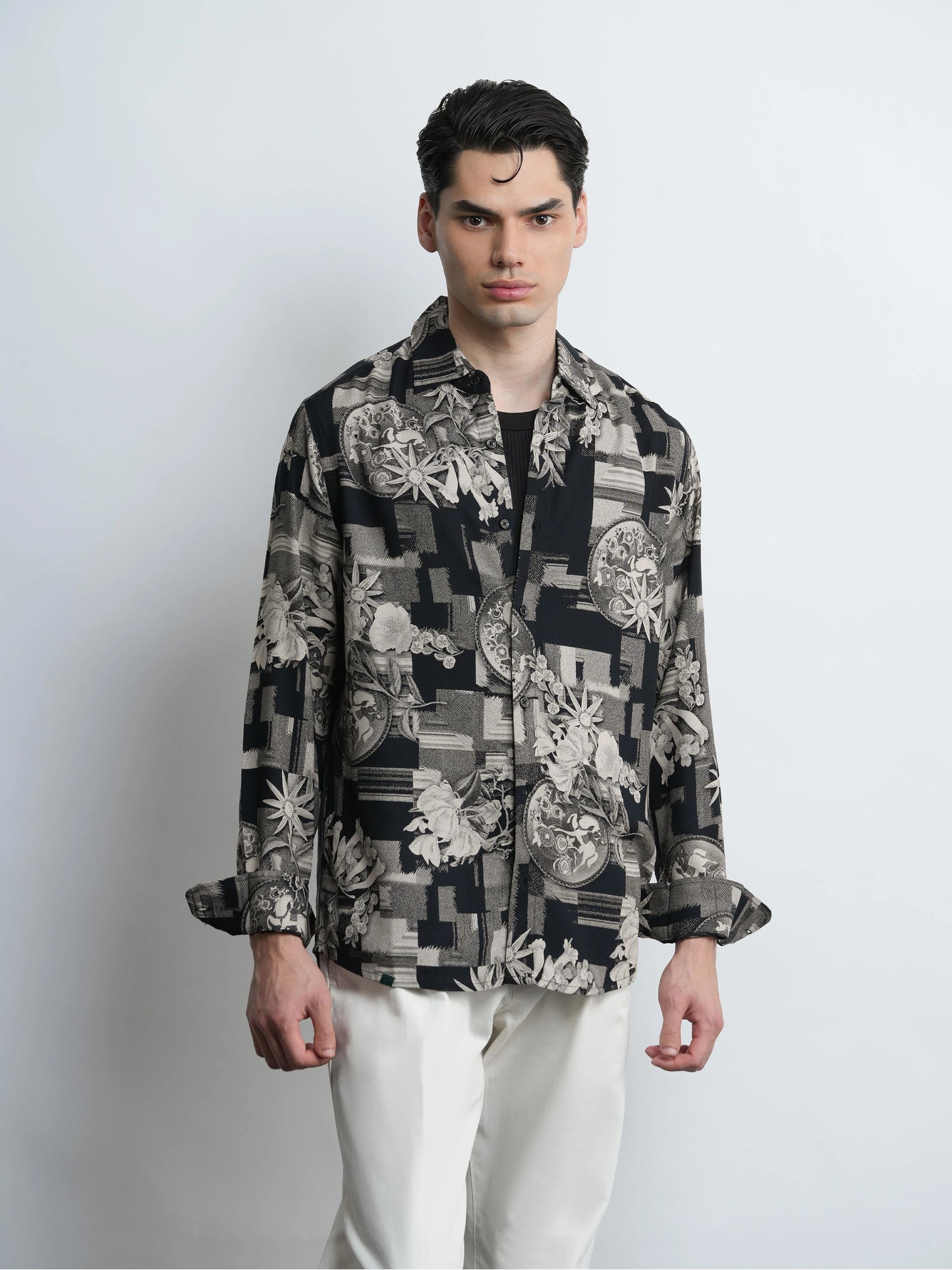 Eclipse - Black Printed Regular Fit Shirt