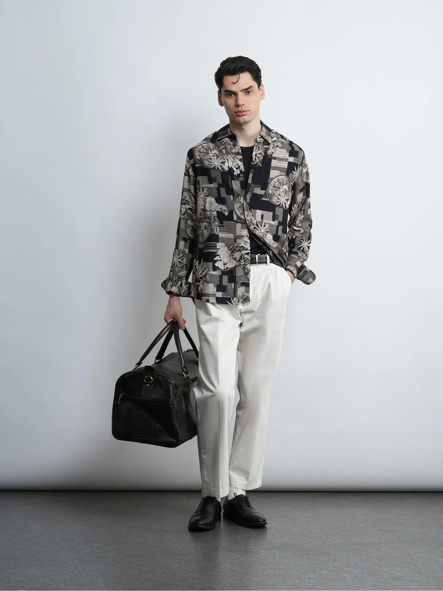 Eclipse - Black Printed Regular Fit Shirt