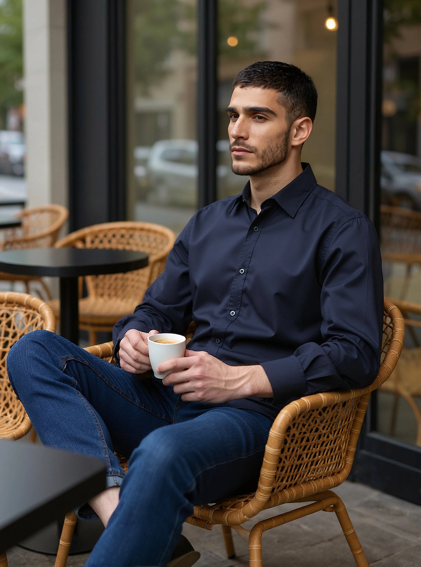 Midnight Lane - Navy Slim Fit Shirt