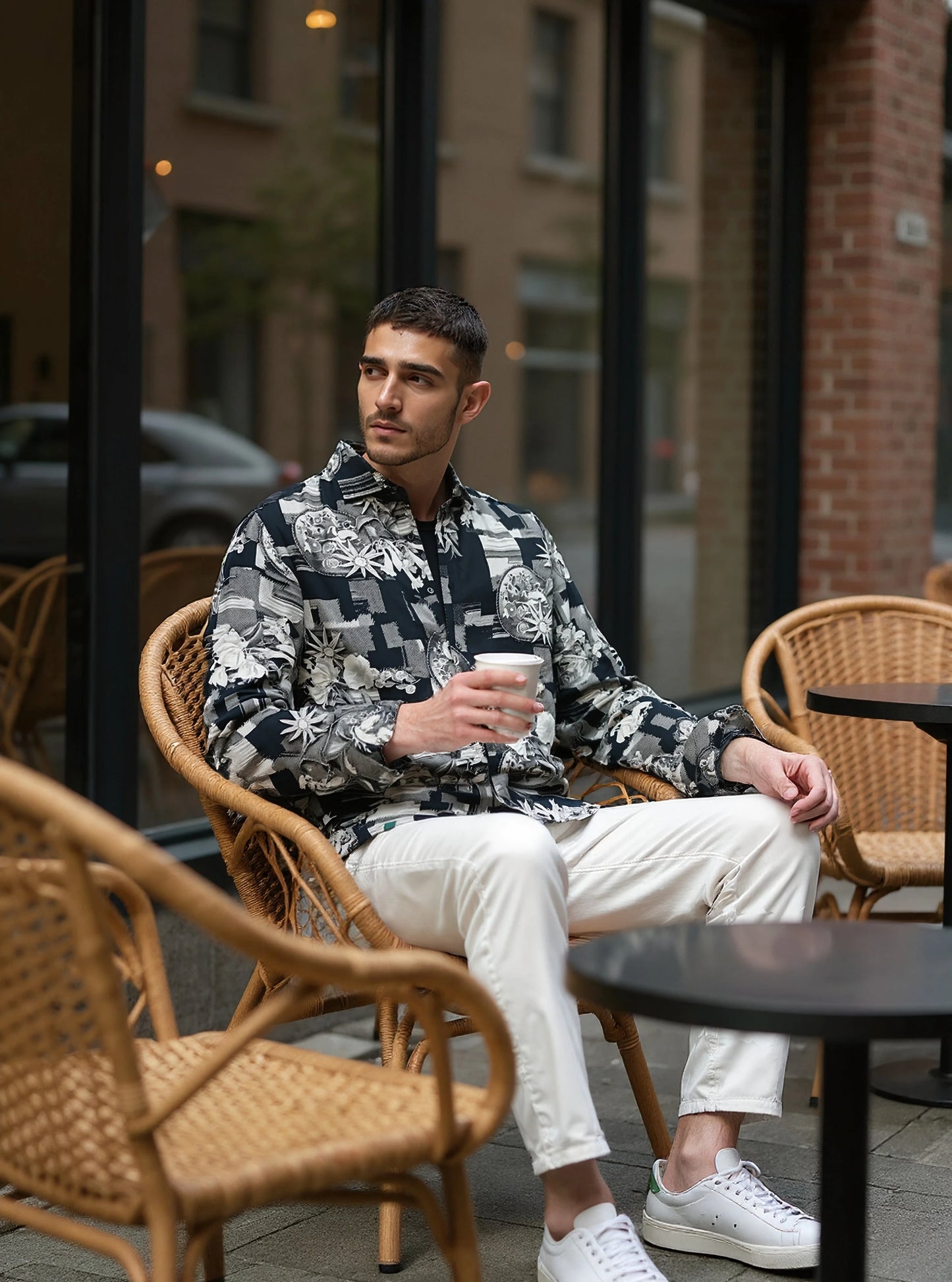 Eclipse - Black Printed Regular Fit Shirt