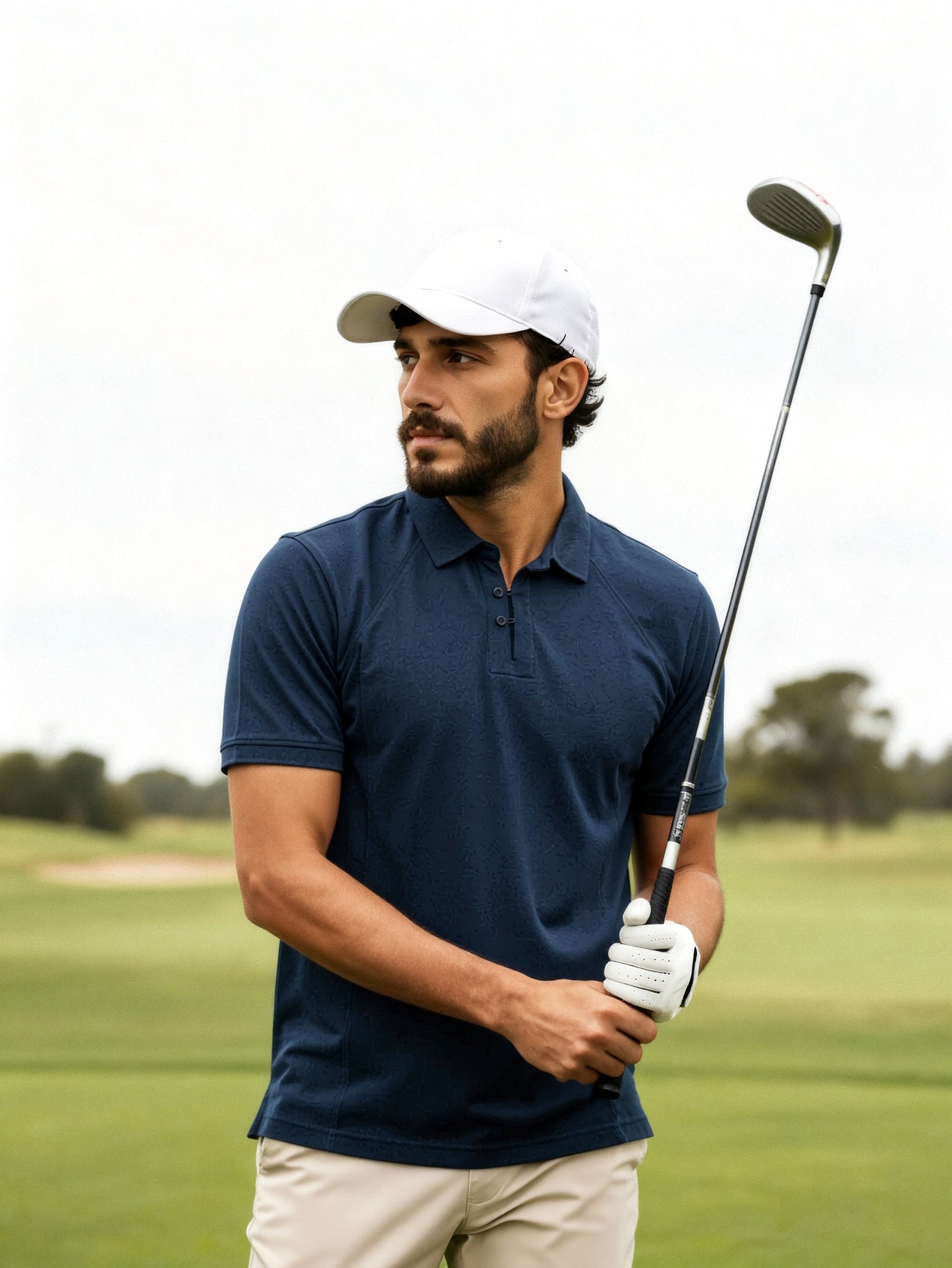 Navy Raglan Polo - 100% Cotton Pique