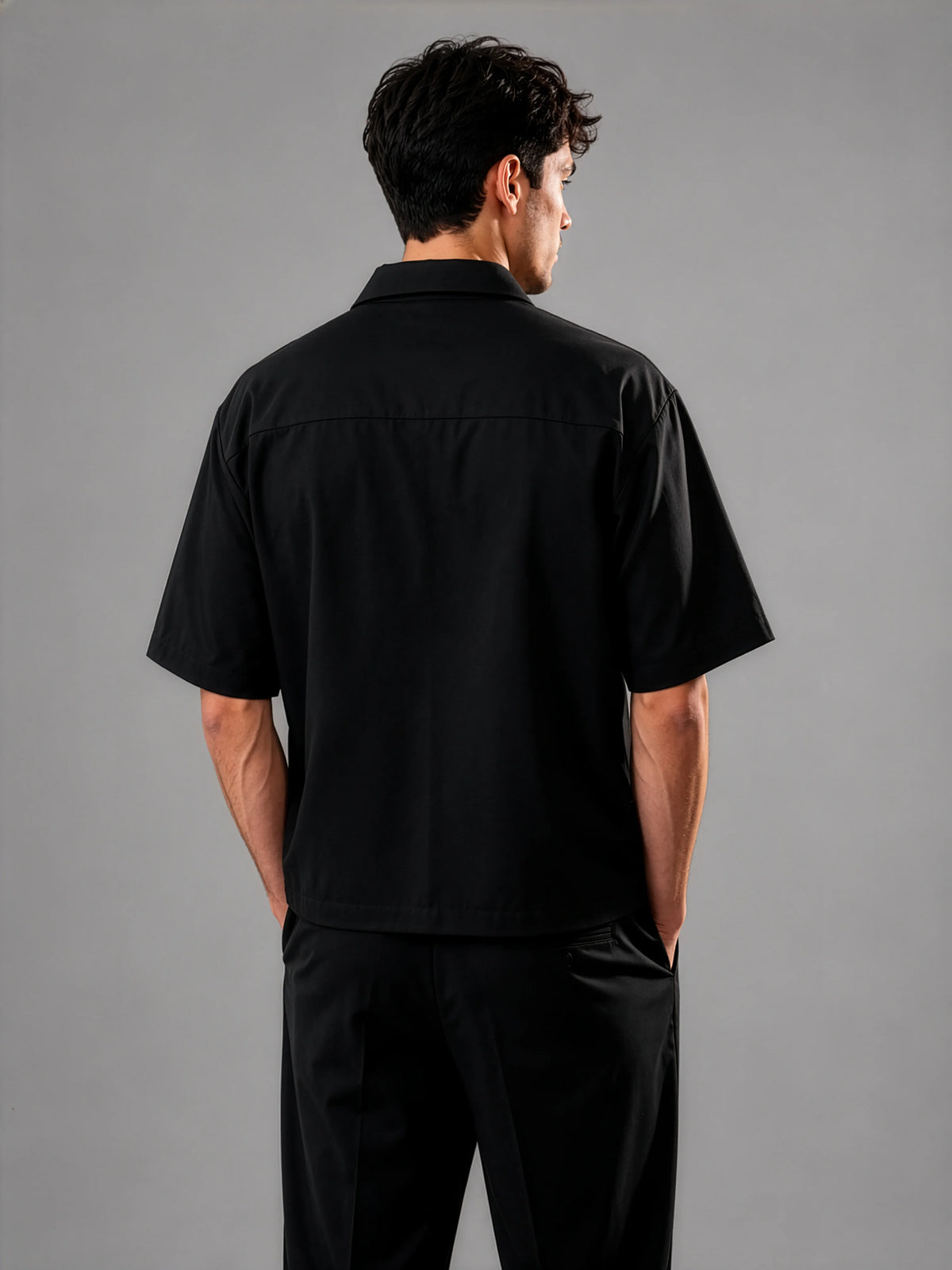 Oliver Shacket in SoftSuit™ Fabric - Black