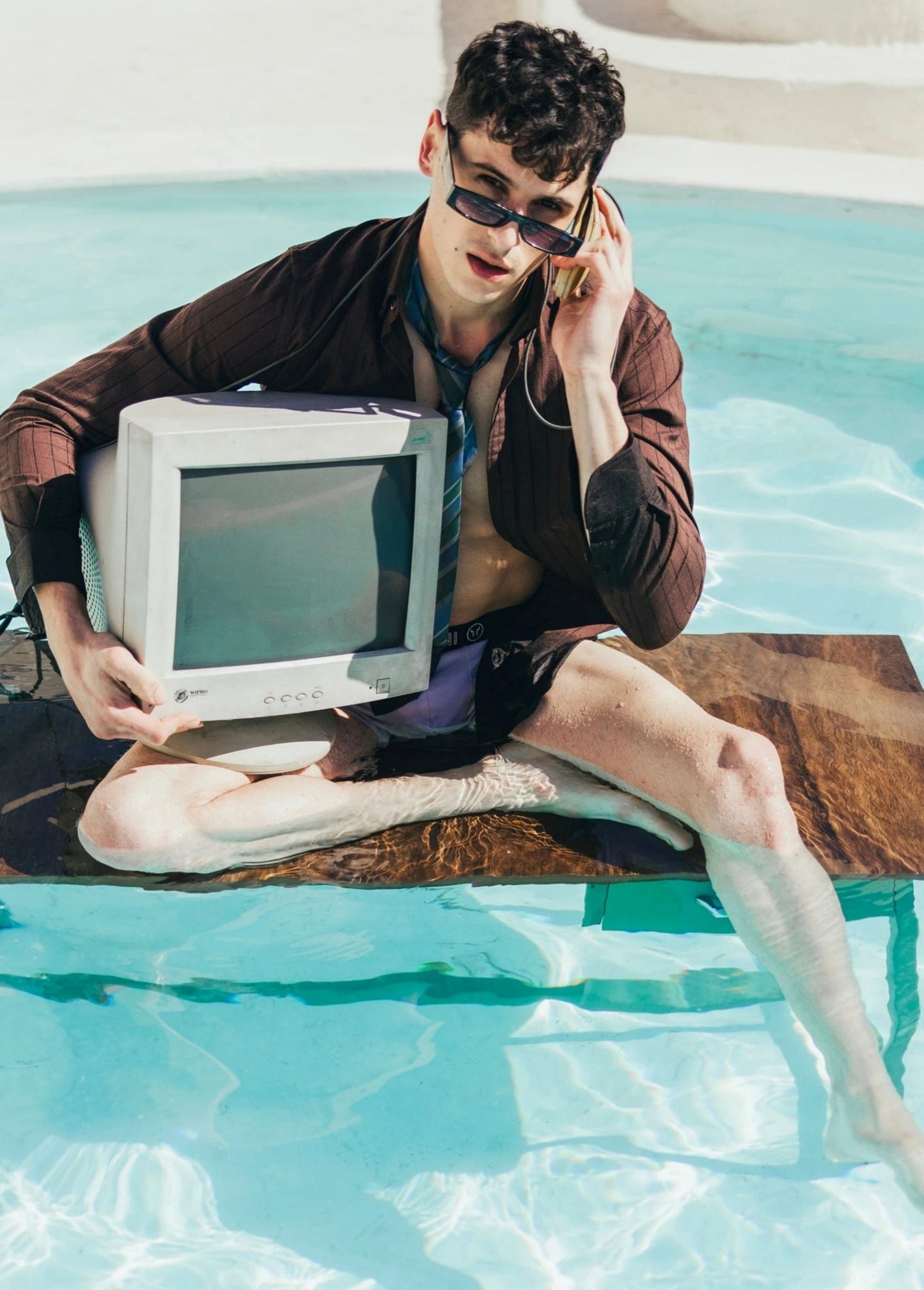 Cotton Oxford Brown - Mocha Cotton Slim Fit Shirt