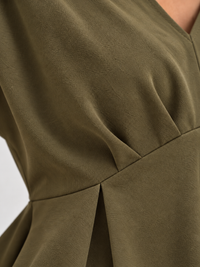 Pleated CrepeSway™ Top - Olive