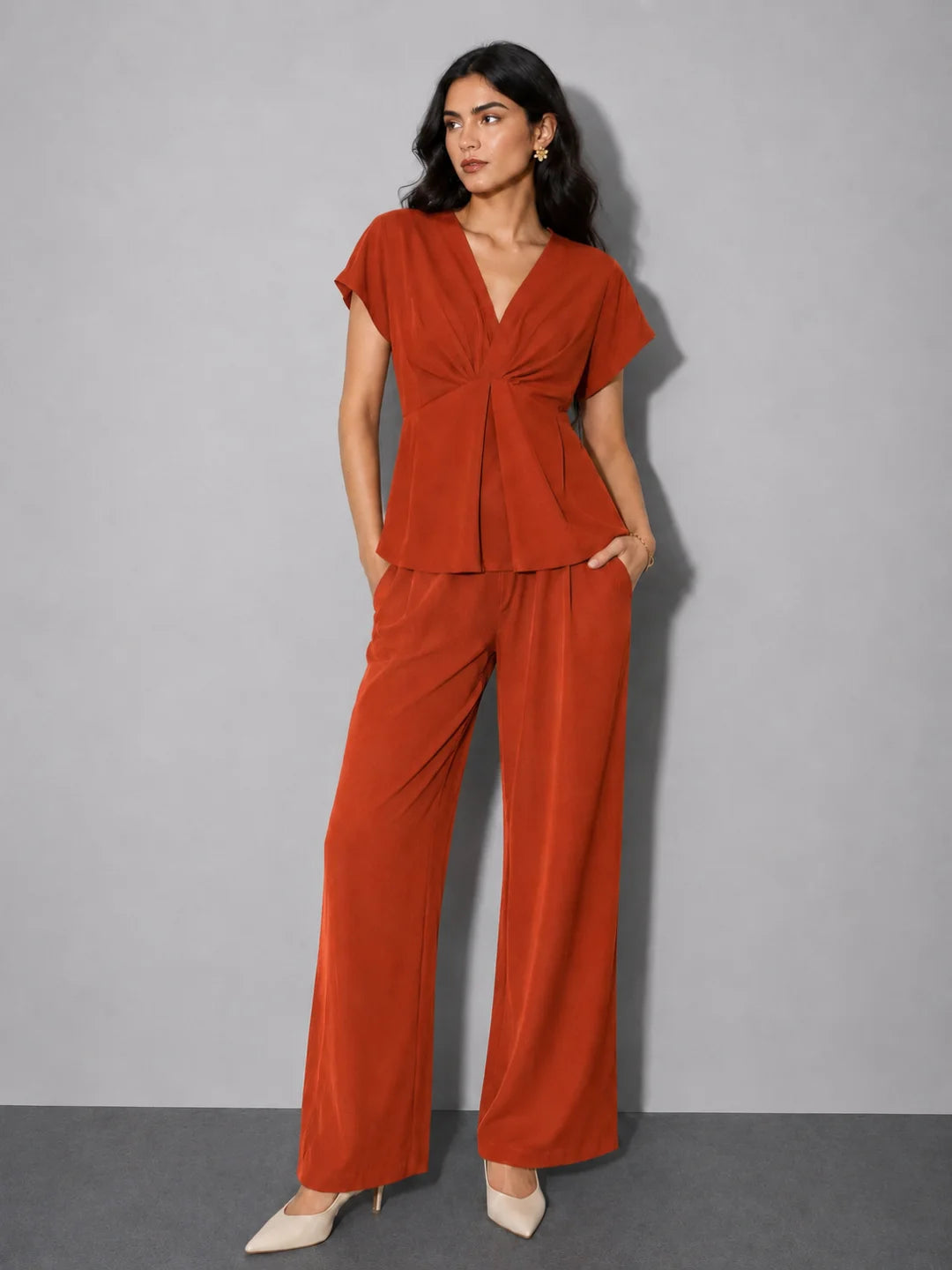 Aura CrepeSway™ Pants - Burnt Orange
