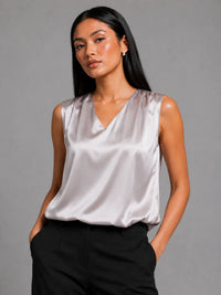 Vortex LustraSatin™ Blouse - Silver Champagne
