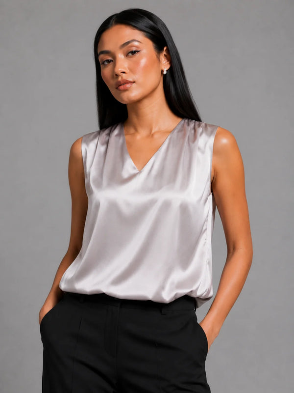 Vortex LustraSatin™ Blouse - Silver Champagne