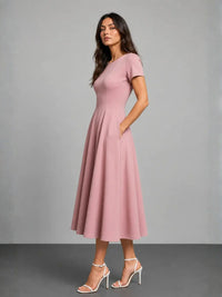 Dusty Pink Midi Dress - Side Look