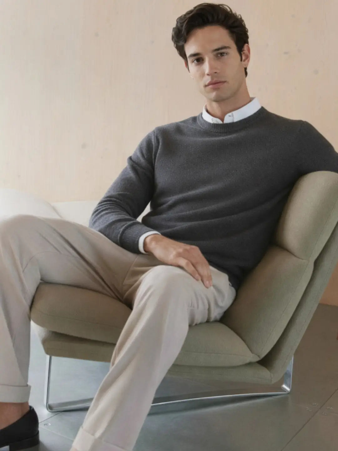 Textured Knit Pullover - Slate Grey
