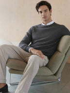 Textured Knit Pullover - Slate Grey