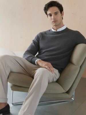 Textured Knit Pullover - Slate Grey