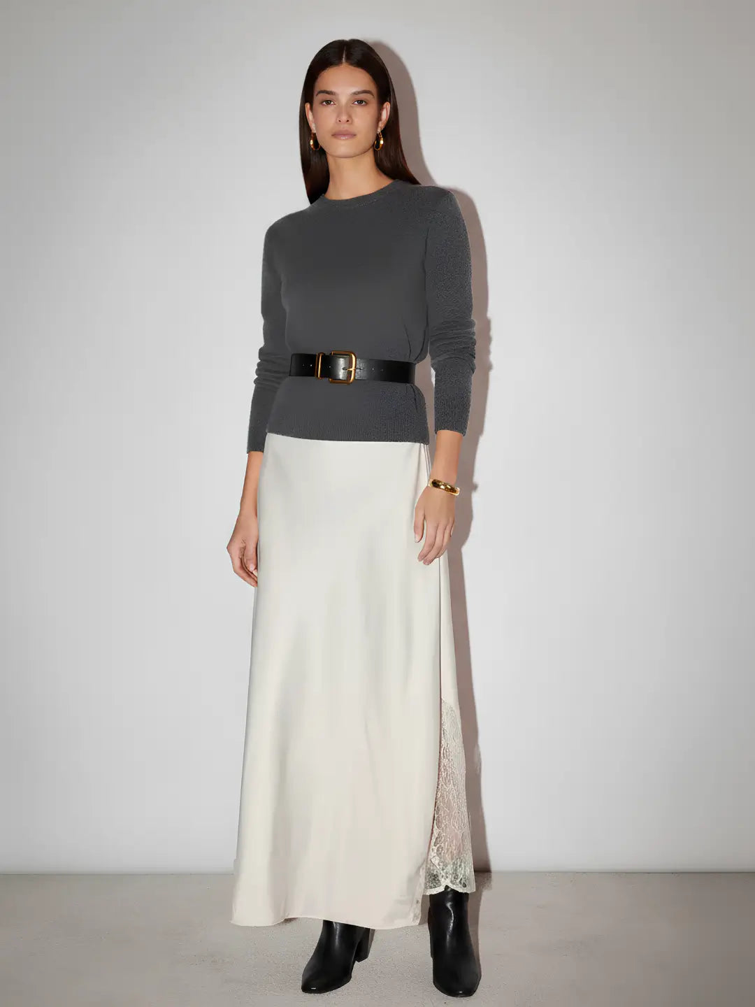 Oversized Knit Pullover - Slate Grey