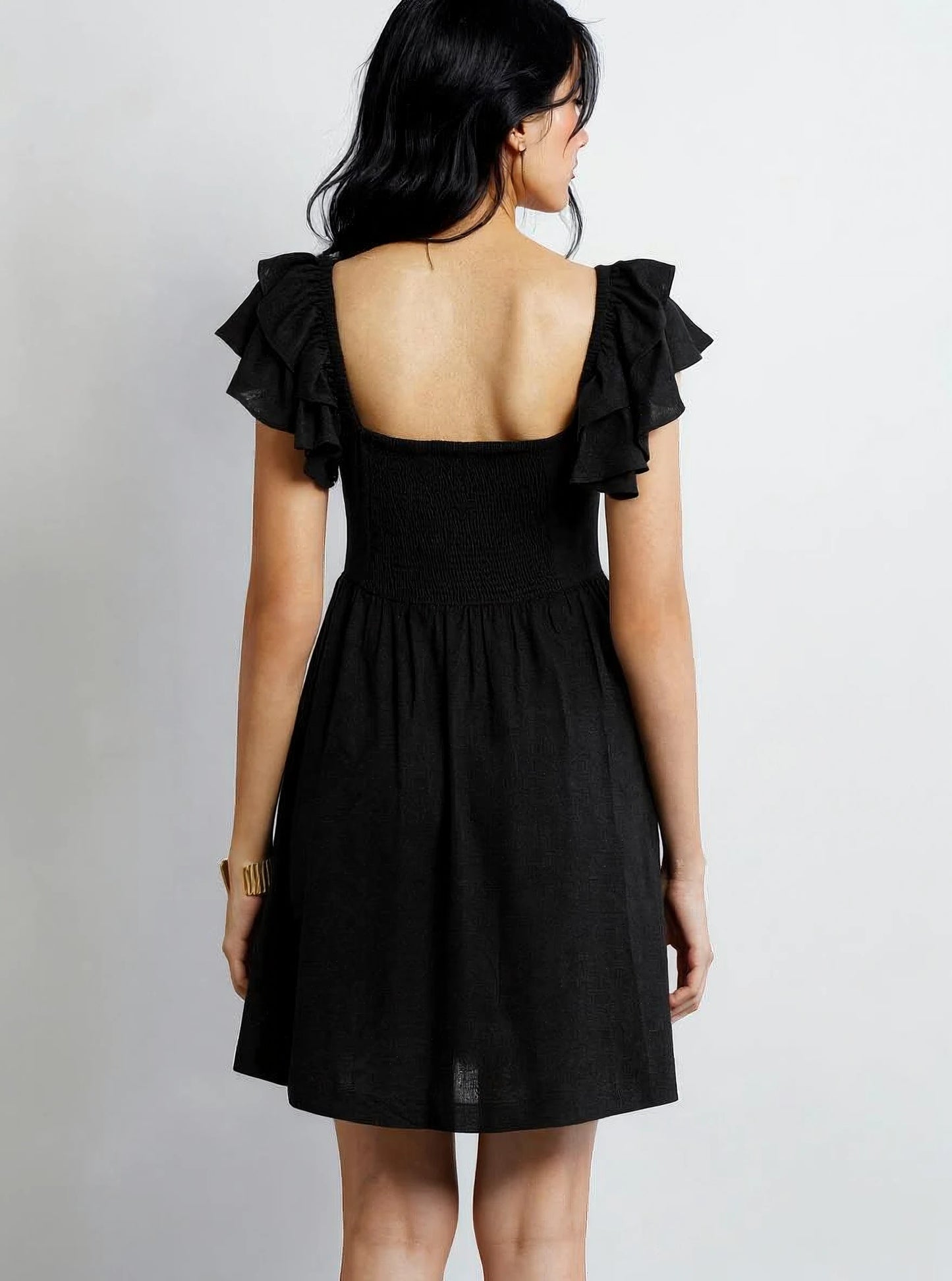 Ruffle Muse Linen Dress
