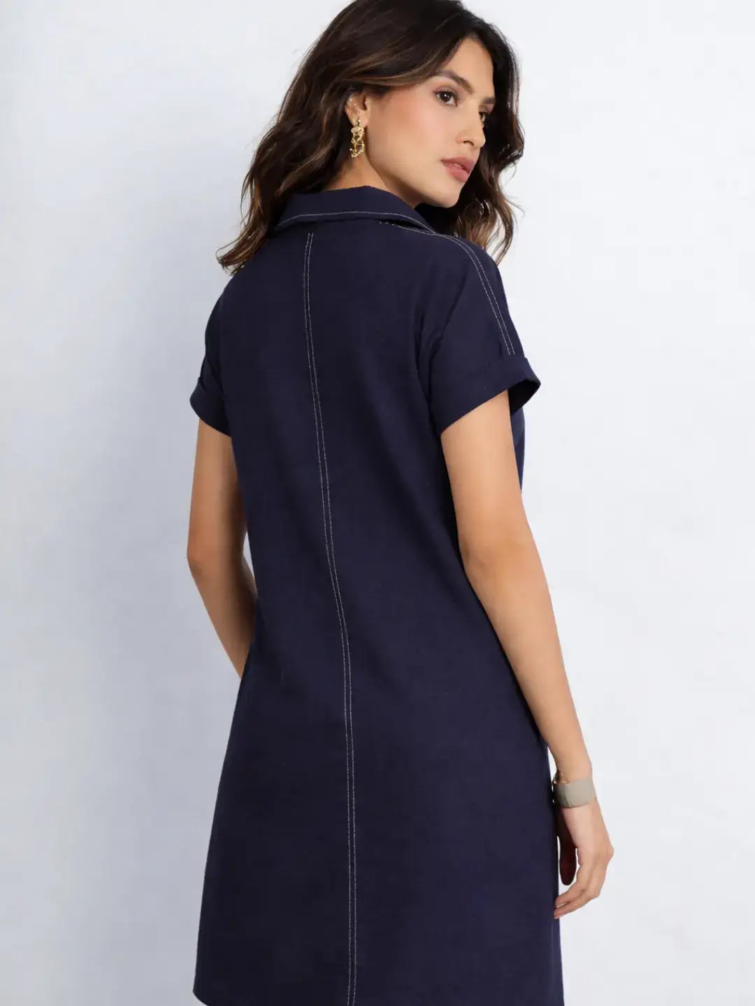 Madlyn AirLinen™ Dress - Navy
