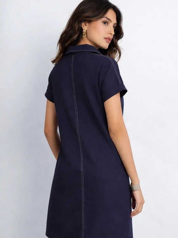 Madlyn AirLinen™ Dress - Navy