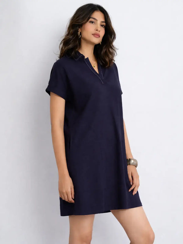 Madlyn AirLinen™ Dress - Navy