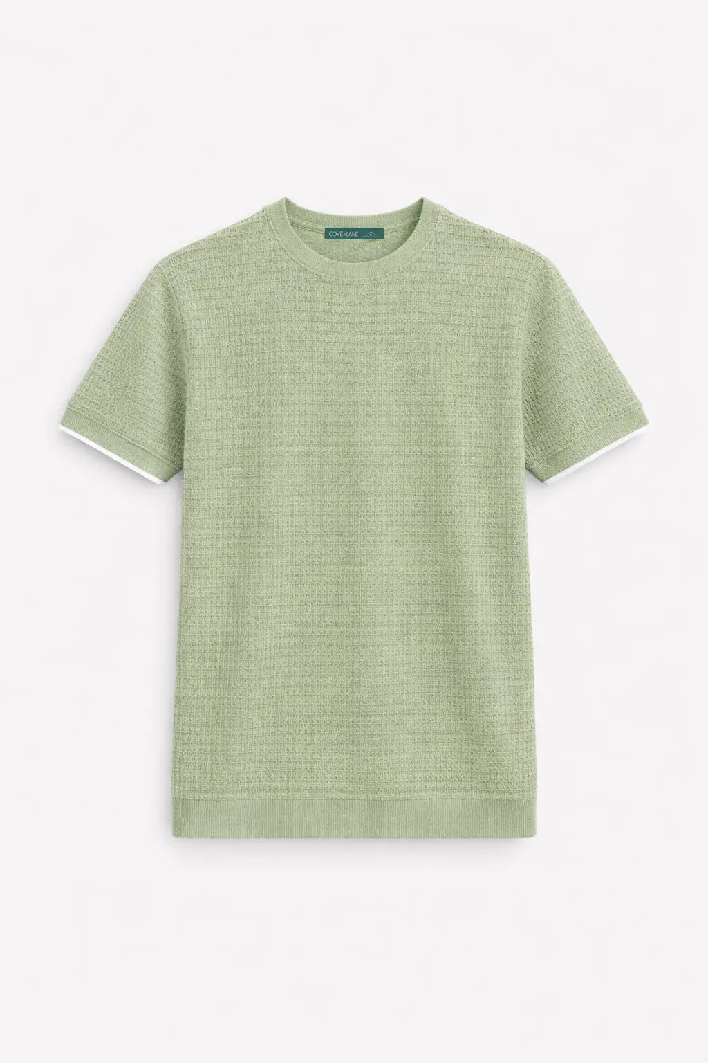 Textured Knit Oversized Tee - Pista Green