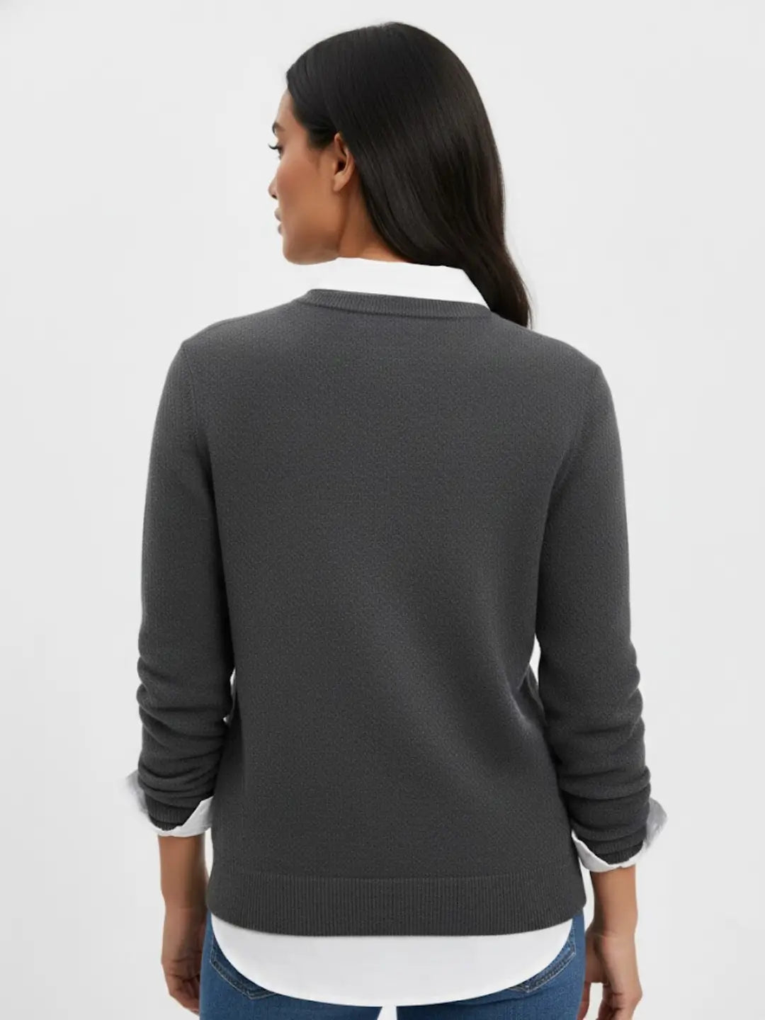 Oversized Knit Pullover - Slate Grey