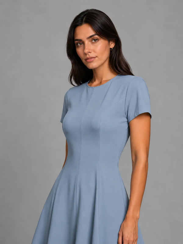 Essential Midi Dress in SoftSuit™ - Steel Blue