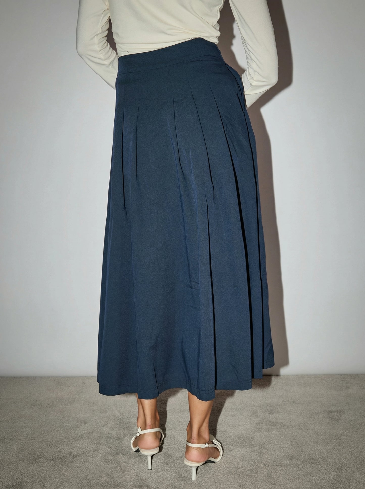 Pleated Skirt - Navy