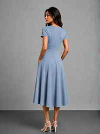 Essential Midi Dress in SoftSuit™ - Steel Blue