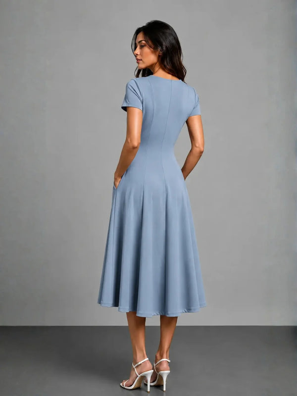 Essential Midi Dress in SoftSuit™ - Steel Blue