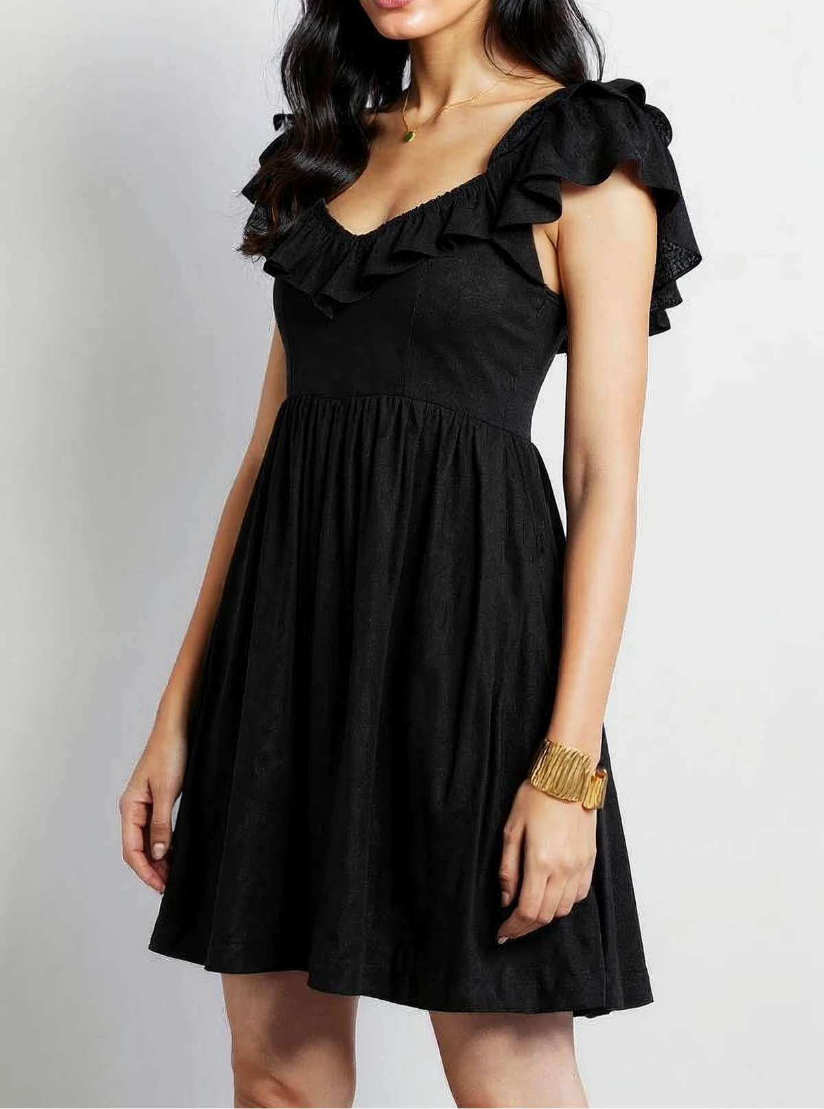 Ruffle Muse Linen Dress