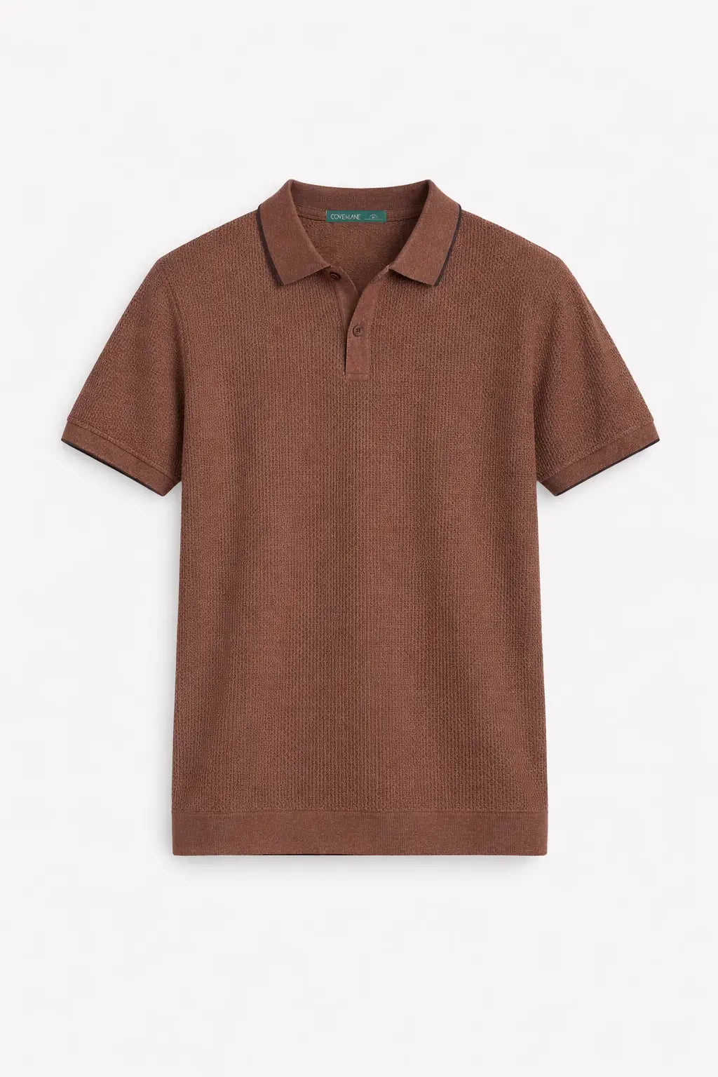 3D Knit Cotton Polo Regular Fit - Deep Mocha
