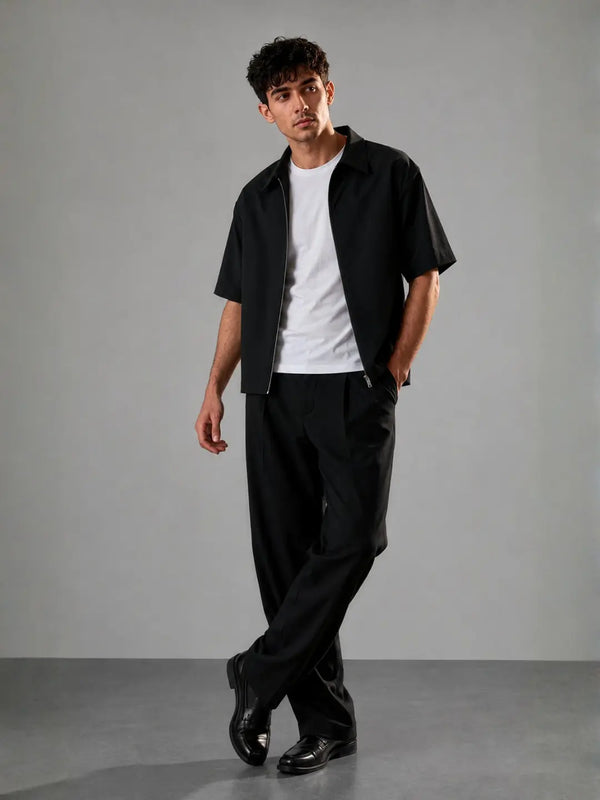 Oliver Shacket in SoftSuit™ Fabric - Black
