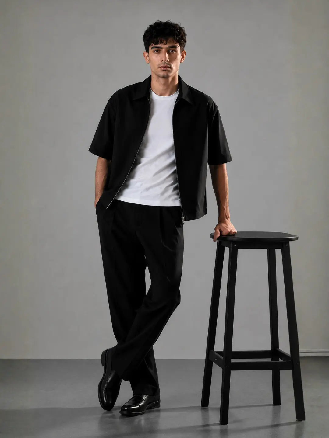 Oliver Shacket in SoftSuit™ Fabric - Black