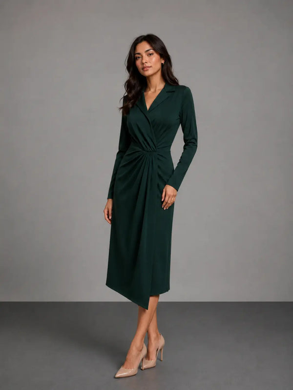 Karen Dress in CrepeSway™ - Matcha Green