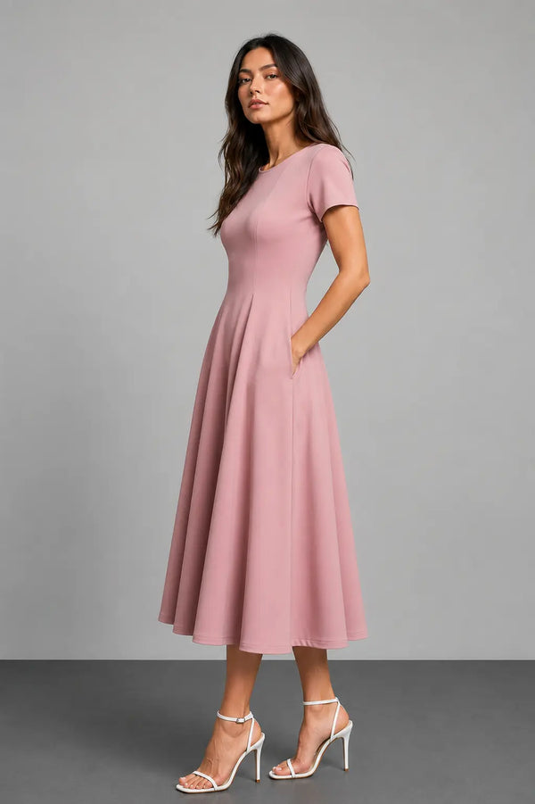 Essential Midi Dress - Dusty Pink