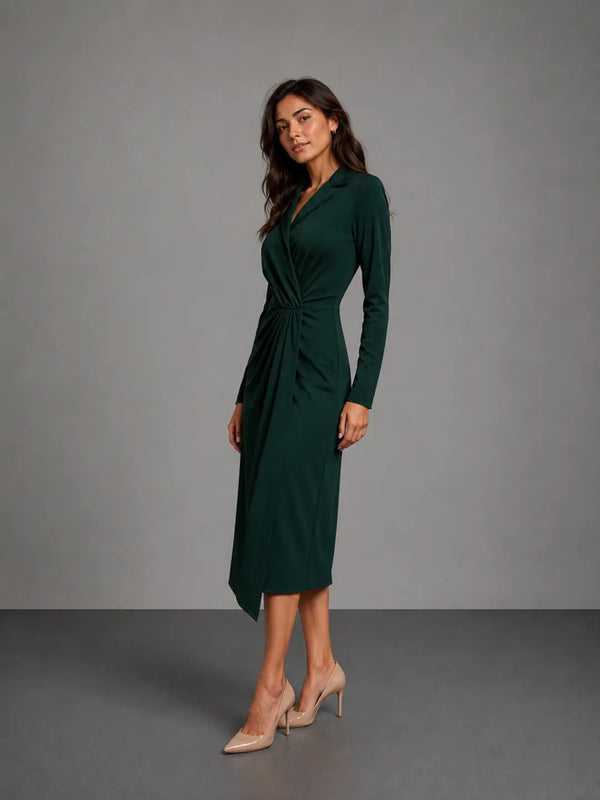 Karen Dress in CrepeSway™ - Matcha Green