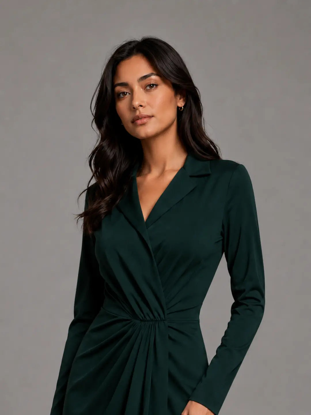 CrepeSway™ Midi Dress for women in Matcha Green
