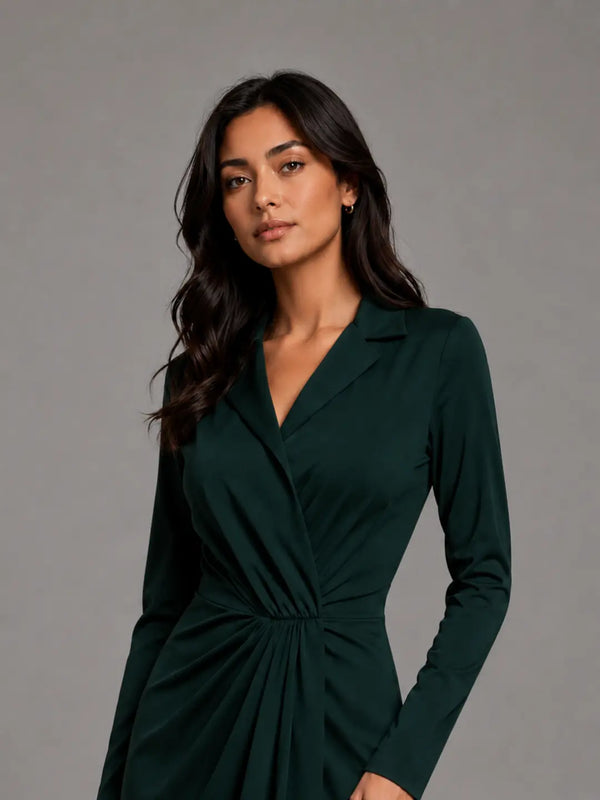 Karen Dress in CrepeSway™ - Matcha Green