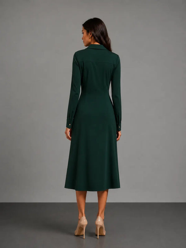 Karen Dress in CrepeSway™ - Matcha Green