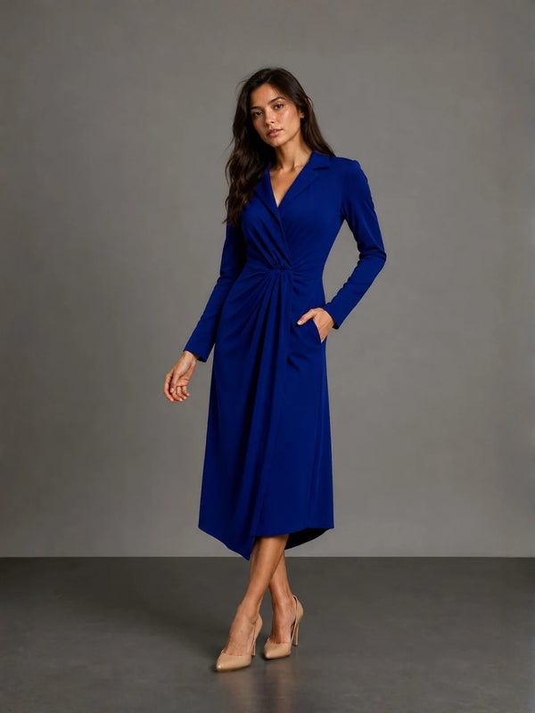 Karen Dress in CrepeSway™ - Cobalt Blue