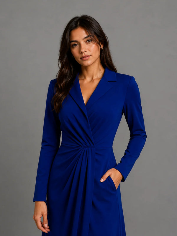Karen Dress in CrepeSway™ - Cobalt Blue